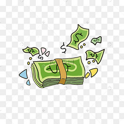 卡通一摞纸币插画