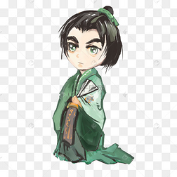 古装风汉服书生插画古装古风清秀宫廷女子插图古风女孩中国风手绘q版