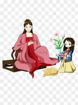 手绘古风小女孩