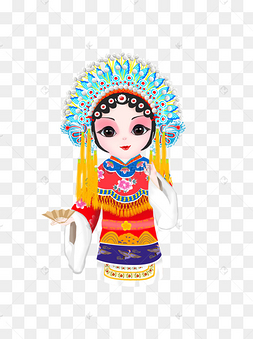 京剧旦角花旦人物唱京戏卡通手绘