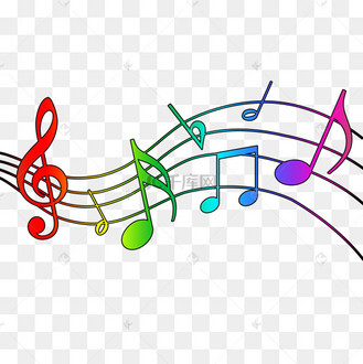 五线谱彩色乐谱音乐