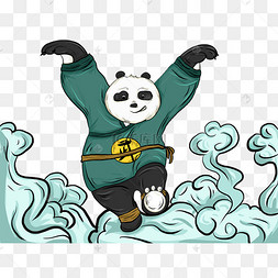 国潮动物国宝熊猫功夫