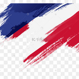 艺术笔刷形状法国国旗边框