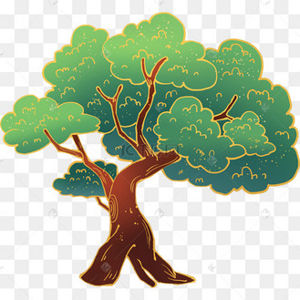 手绘中国风的树