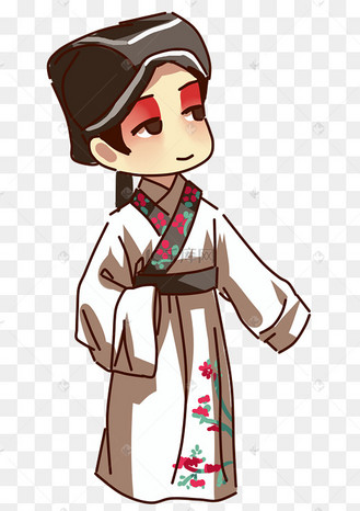 中国风京剧净角卡通