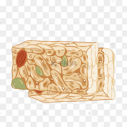 沙琪玛零食卡通插画