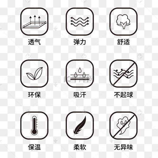 服装功能说明图标图片