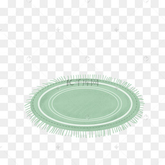 简约小清新绿色地毯插画海报免抠元素