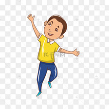 张开双臂加油男孩