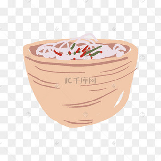 手绘卡通一碗粉丝