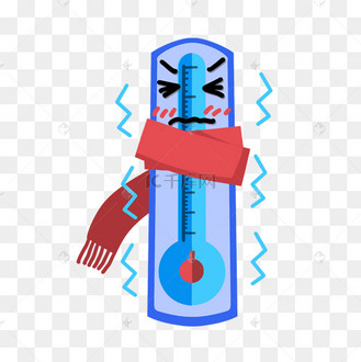 手绘扁平风低温温度计