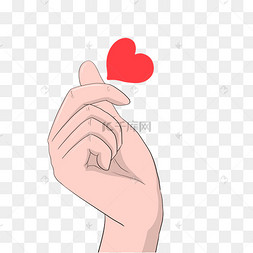 男士比心手势插画下载 png下载psd卡通手绘人物爱你手势少女下载 png