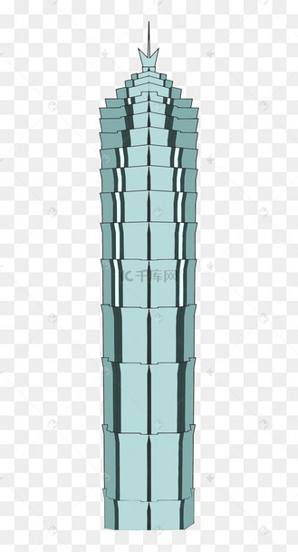 手绘建筑上海金茂大厦