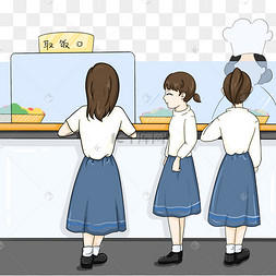 食堂餐厅打饭学生