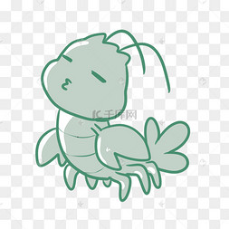 可爱的卡通青虾宝宝