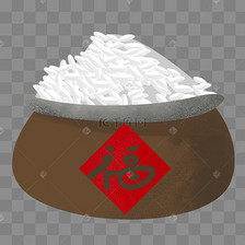卡通粮食米缸插画
