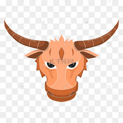 长犄角牛头
