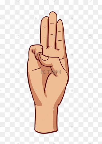 对天发誓手势插画