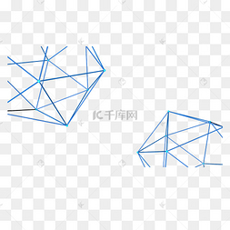 c4d蓝色不规则空间网格