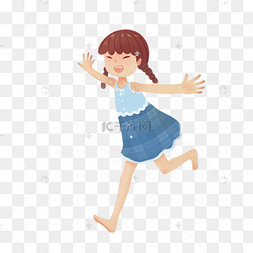 奔跑的小女孩免抠图