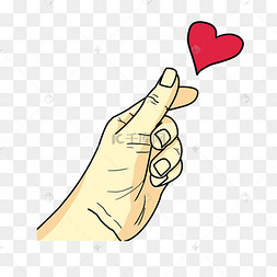 卡通比心手势
