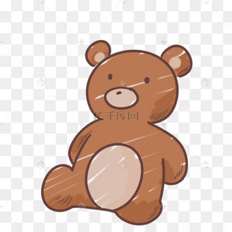 棕色涂鸦小熊