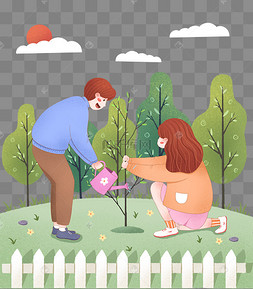 植树节种树的情侣下载