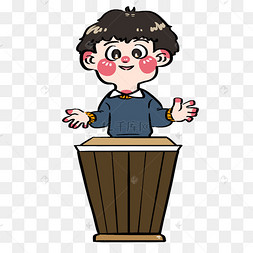 六一儿童节在讲台上做演讲的小朋