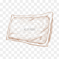 手绘线描枕头插画