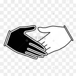 手指手掌黑白交叉卡通图案