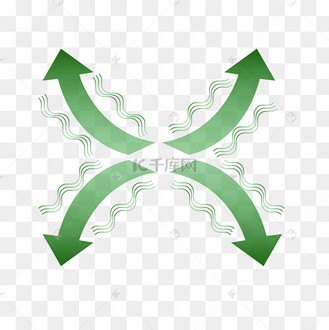 卡通绿色矢量散热箭头