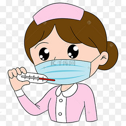 疫情防范量体温的小护士