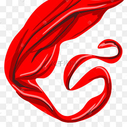png下载psd写实红布丝带中国风红色飘带下载 png下载ai手绘中国风树枝