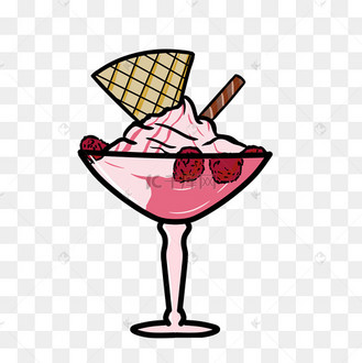 夏天冰淇淋雪糕杯甜品卡通手绘免抠素材