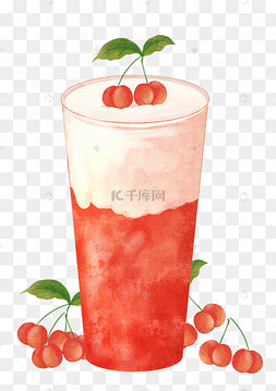 唯美樱桃奶茶