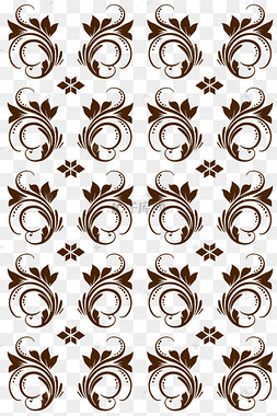 复古花纹植物底纹中国风手绘复古简约线框手绘敦煌壁画装饰花纹插画