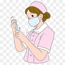 手绘配药护士护工