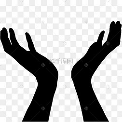 png下载ai黑白双手托举爱心下载 png下载psd单手平伸张开托举手势动作