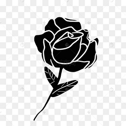 黑色玫瑰花手绘