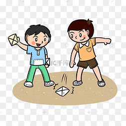 手绘卡通六一儿童节跳格子游戏