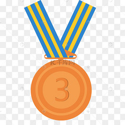 手绘第三名铜牌插图秋日里奔跑的人剪贴画卡通矢量商务简约正在跑步的