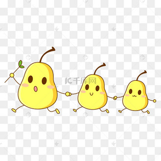 卡通黄色梨子图片_卡通黄色梨子设计图片素材大全-千库网