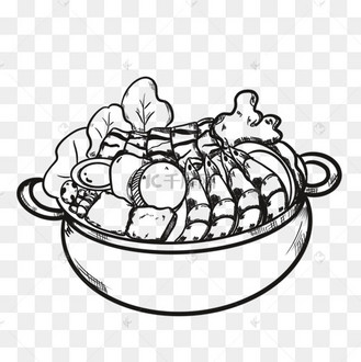 线描火锅美食素材