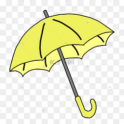 黄色卡通雨伞素材免费下载
