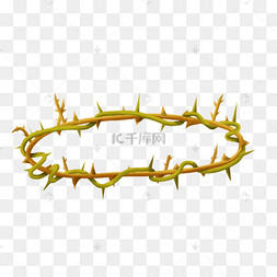 手绘卡通荆棘冠元素