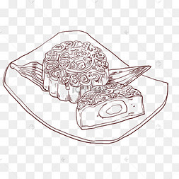 线描月饼
