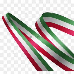 曲线意大利国旗飘带