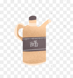 一瓶子醋炒菜糖醋里脊小炒糖醋里脊醋缸免抠素材实物图案卡通简约美食