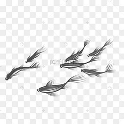 小鱼水墨画