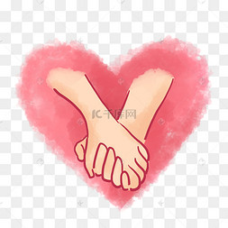 情人节情侣手牵手png免抠素材